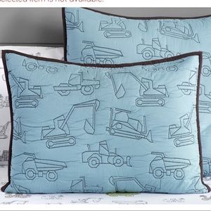 Pottery Barn Kids Braden Construction Quilted Shams {set of 2 standard shams}